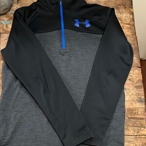 Under Armour Black and Gray Quarter-Zip Pullover
